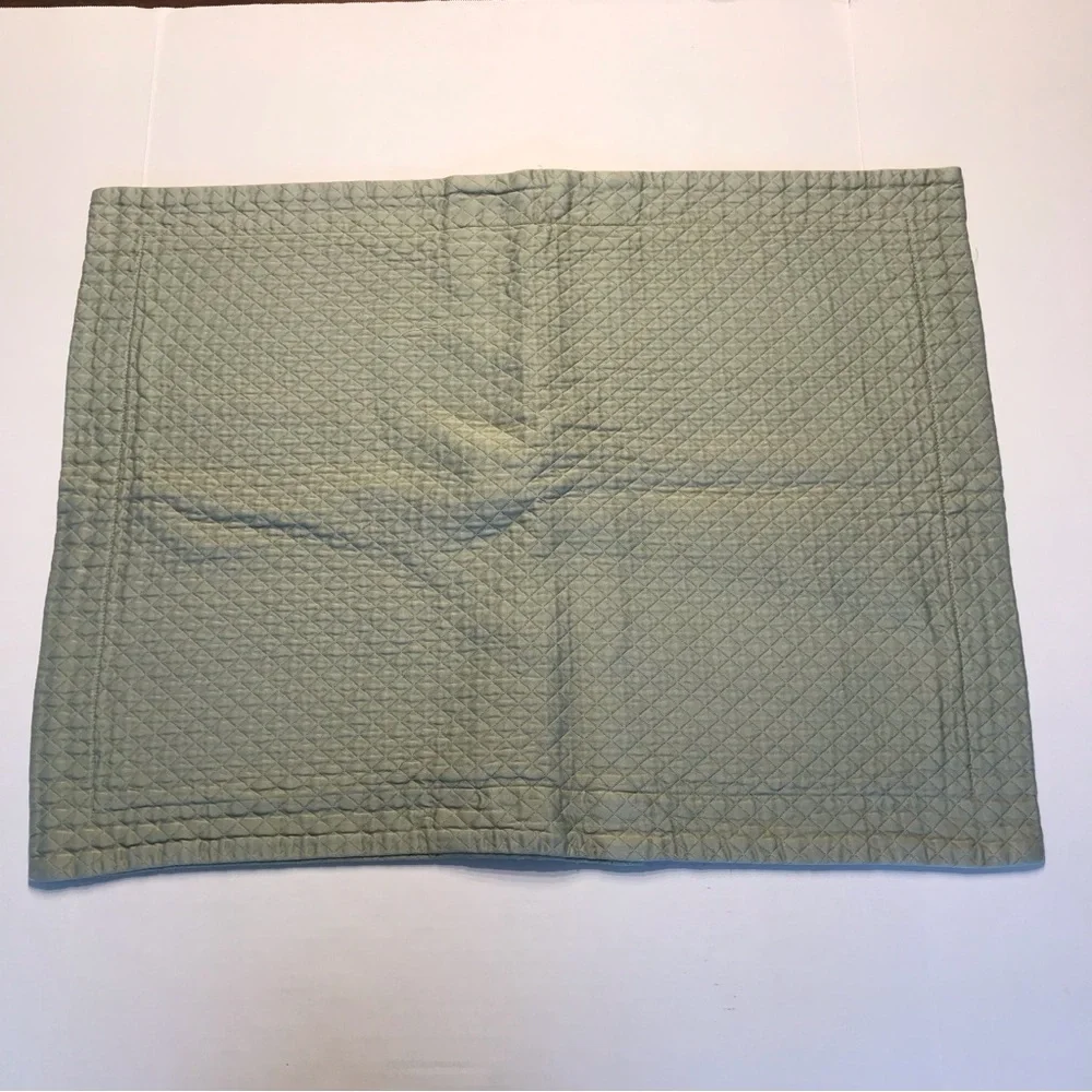 Restoration Hardware Vintage-Washed Diamond Matelasse Standard pillow sham Green